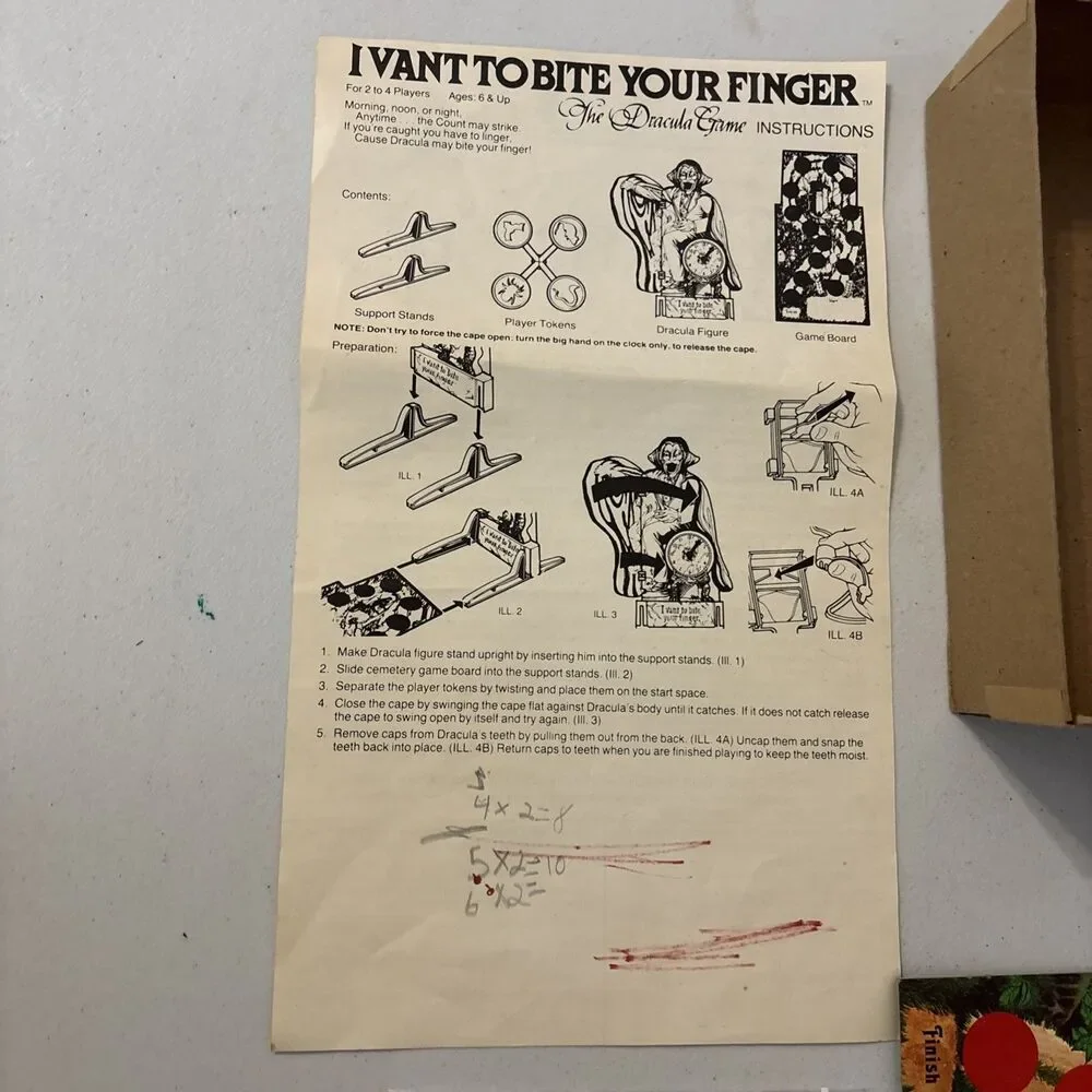 Hasbro I Vant to Bite Your Finger Board Game Preowned (NO TEETH/BUG) READ